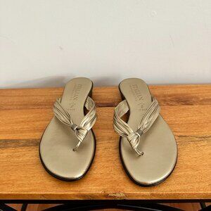 Italian Shoemakers, Gold Sandals, Women's Size 9.5